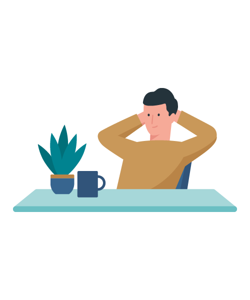 Ilustratie barbat relaxat pe scaun