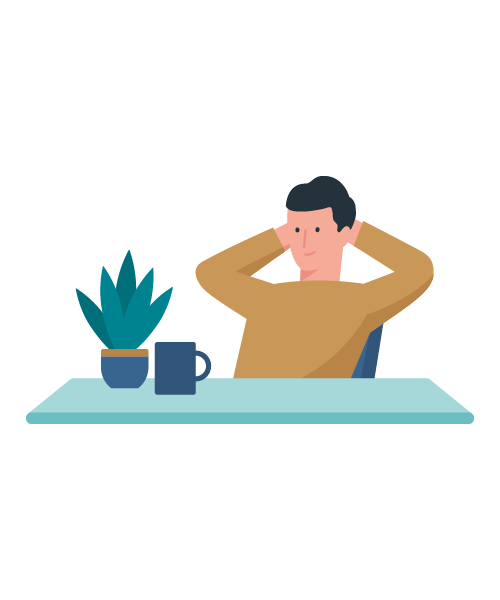 Ilustratie barbat relaxat pe scaun