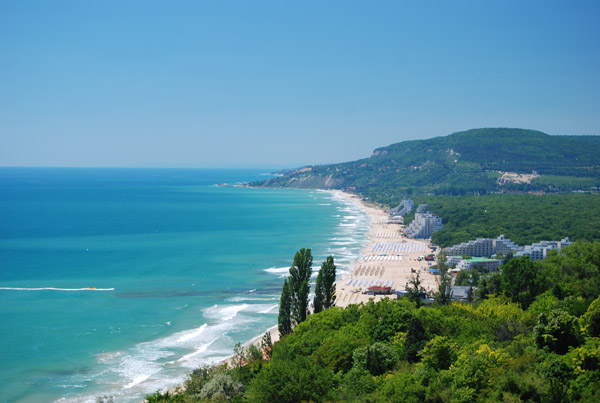 Vedere de pe coasta, plaja Albena, Bulgaria